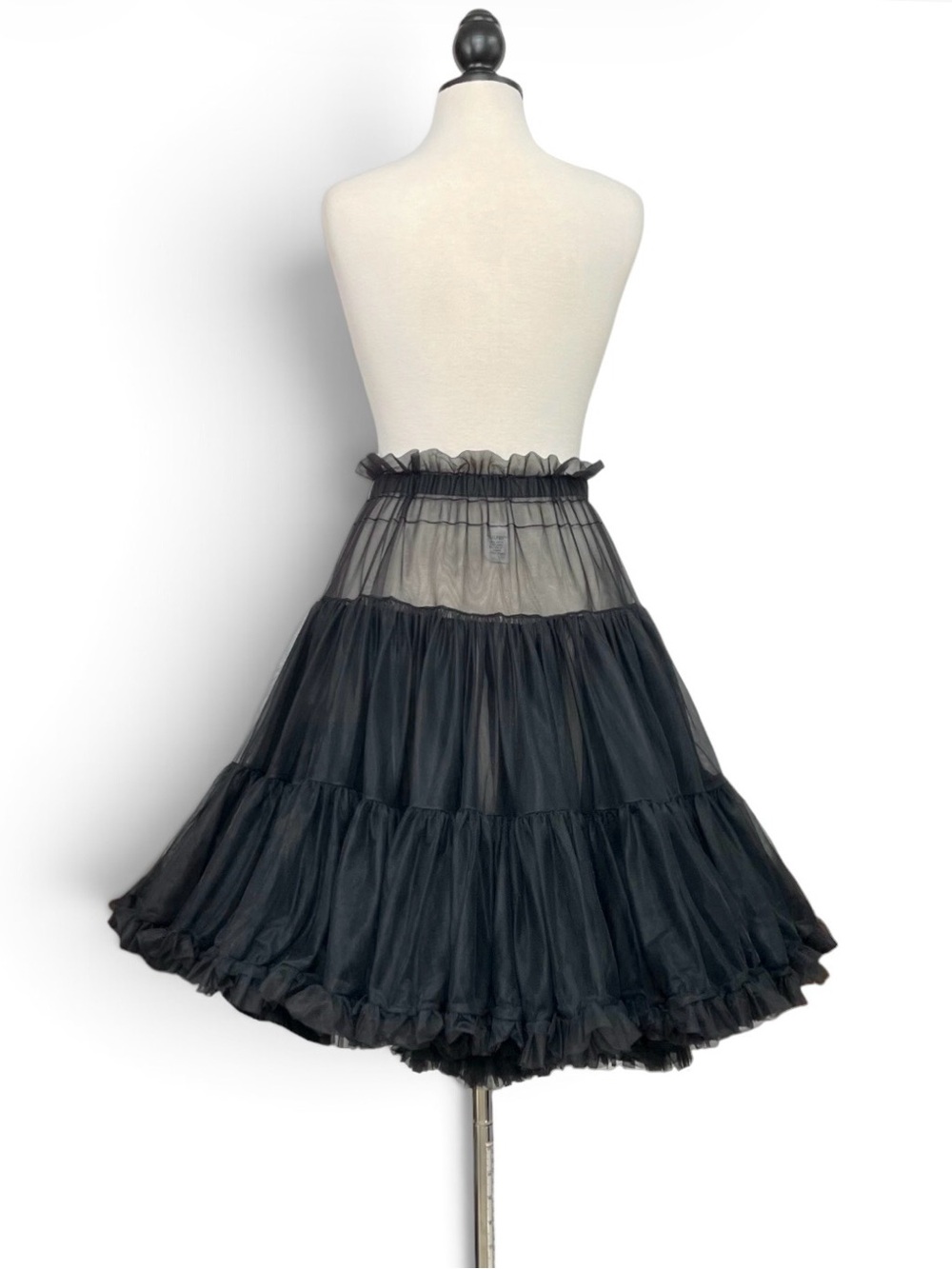 Vtg Malco Modes Black Petticoat Full Tulle Rockabilly Square Dance Underskirt M - Picture 5 of 9